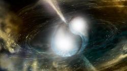 中子星碰撞的渲染图