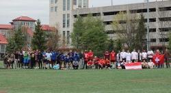 Photo of students participating in the SLC Soccer Tournament